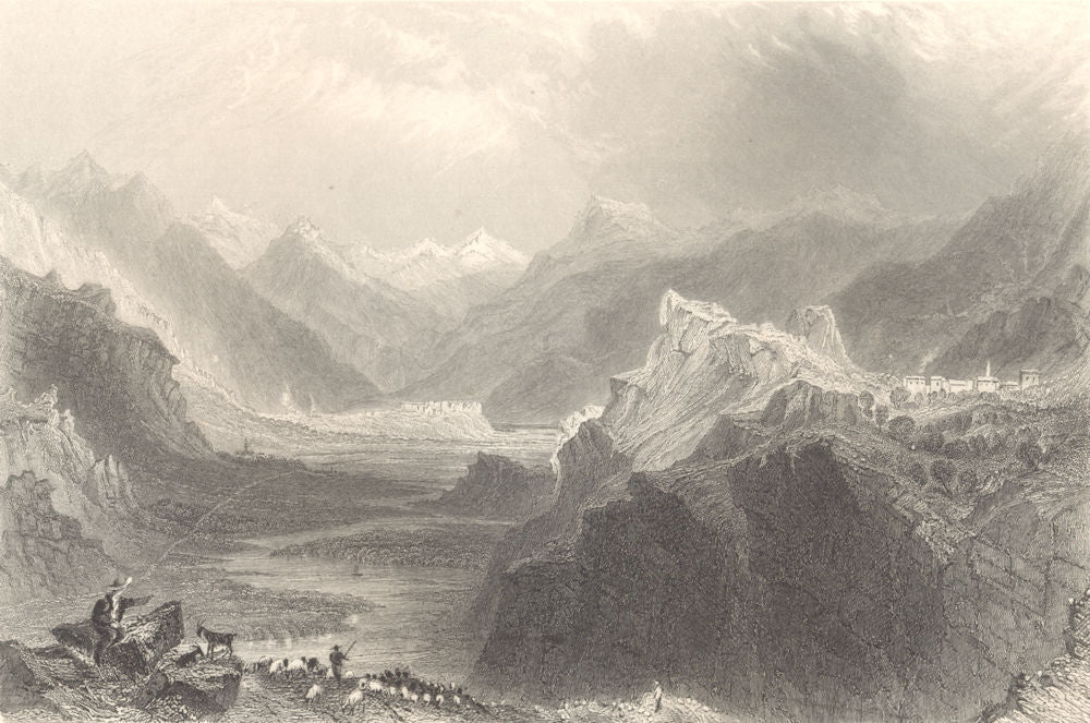 HAUTES-ALPES. Mount Dauphin and Champcellas, Val Durance. BARTLETT 1838 print